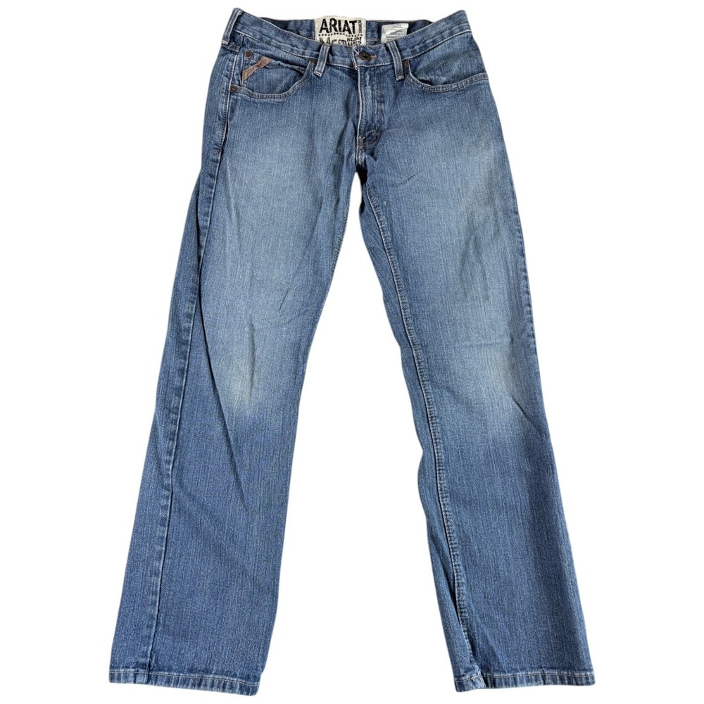 Ariat M5 Jeans Mens 32x32 Blue Straight Slim Faded Stretch Western Workwear